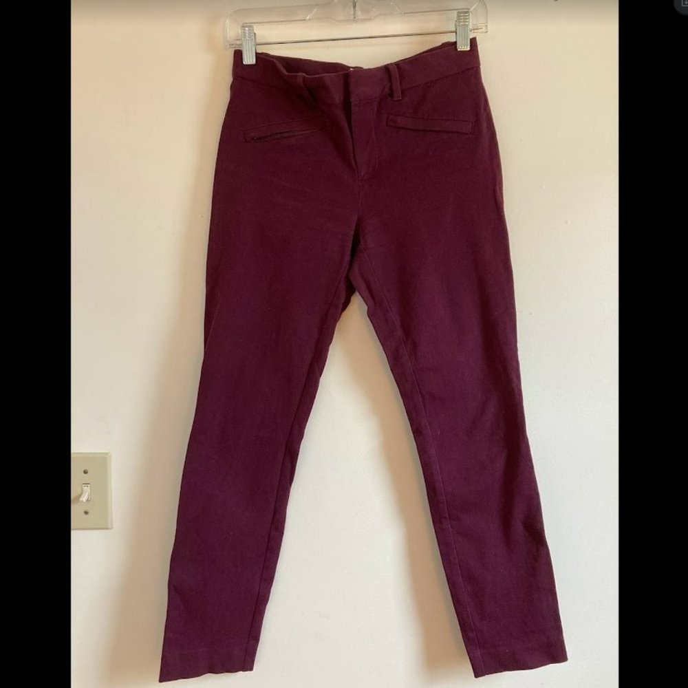 Gap Maroon/Burgundy Skinny Ankle Pant Size 2